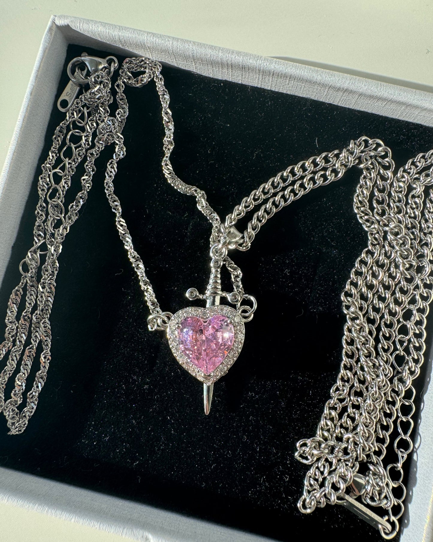 Heart and Sword Necklace