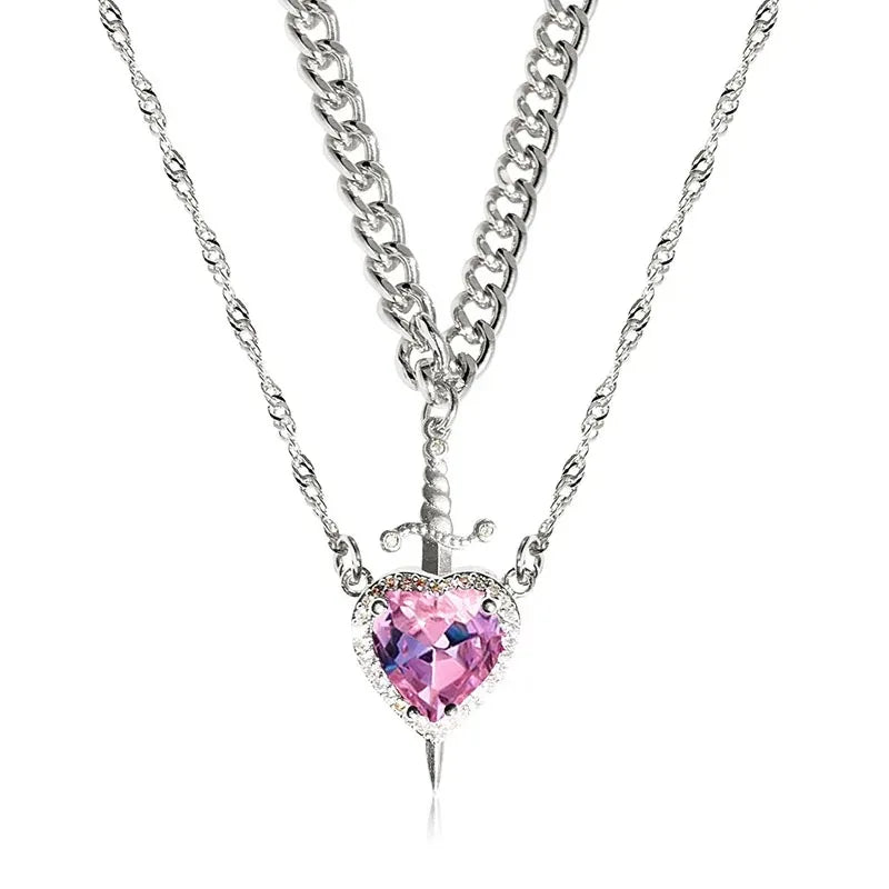 Heart and Sword Necklace